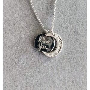 CHARMING CHARLIE 'I Love You To The Moon And Back' Charm Necklace 18" FREE SHIP!
